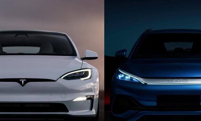 BYD își pierde avantajul în vânzările de mașini electrice, în timp ce Tesla crește